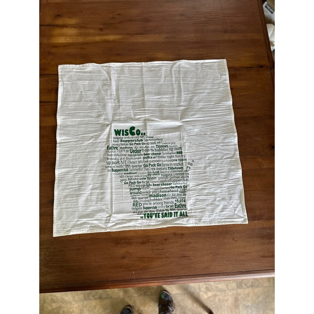Flags Over Wisconsin WisCo Tea Towel White